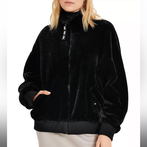 UGG Jackets & Blazers - UGG Faux Fur Zip Up Jacket in Black